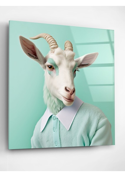 Keçi Portre Cam Tablo, Dekoratif Cam Tablo fiyatları