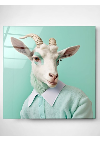 Keçi Portre Cam Tablo, Dekoratif Cam Tablo modelleri