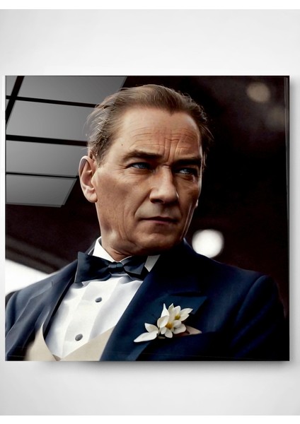 Atatürk Portresi - Yapay Zeka Tasarımlı Cam Tablo, Dekoratif Cam Tablo modelleri