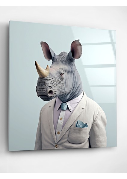 Gergedan Portre Cam Tablo, Dekoratif Cam Tablo fiyatları