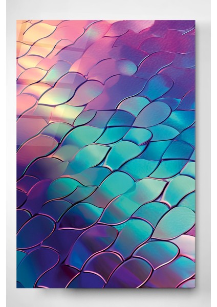 Renkli Balık Pulu Cam Tablo, Dekoratif Cam Tablo