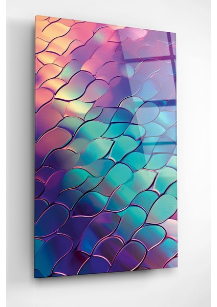 Renkli Balık Pulu Cam Tablo, Dekoratif Cam Tablo modelleri