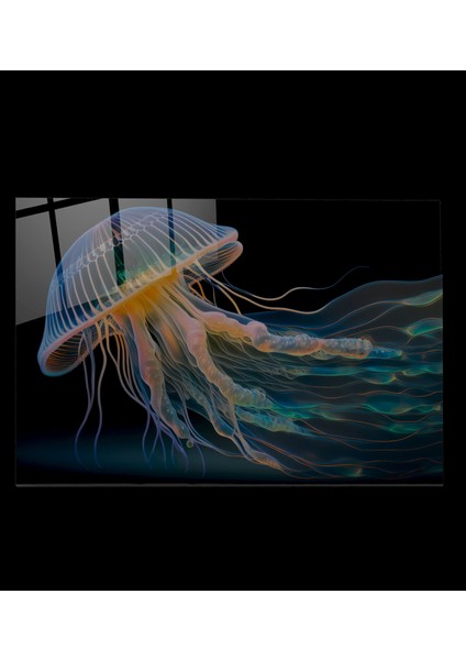 LED Aydınlatmalı Denizanası Cam Tablo, Işıklı Cam Tablo modelleri