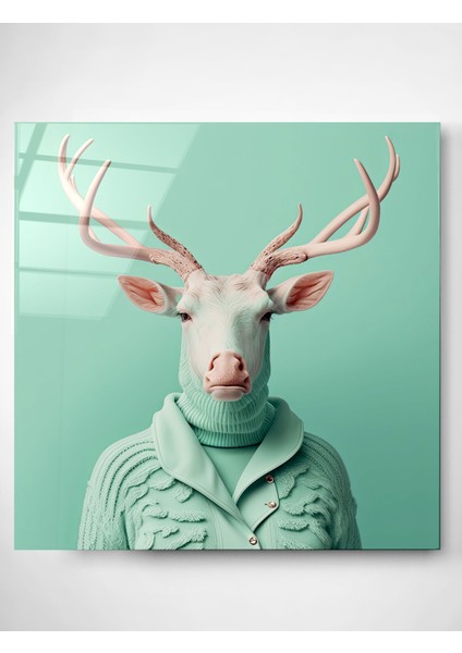 Geyik Portre Cam Tablo, Dekoratif Cam Tablo modelleri