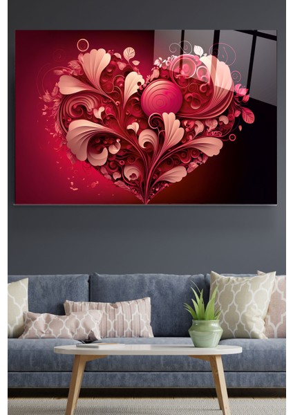 Kalp Cam Tablo, Dekoratif Cam Tablo
