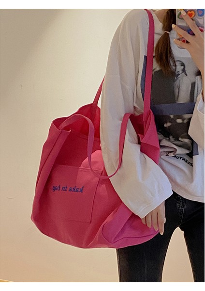 Rahat Kanvas Çanta Kadın Yaz Yeni Moda Moda Tote Çanta Tüm Maç Ins Büyük Kapasiteli Çanta Alışveriş Çantası Çanta (Yurt Dışından)