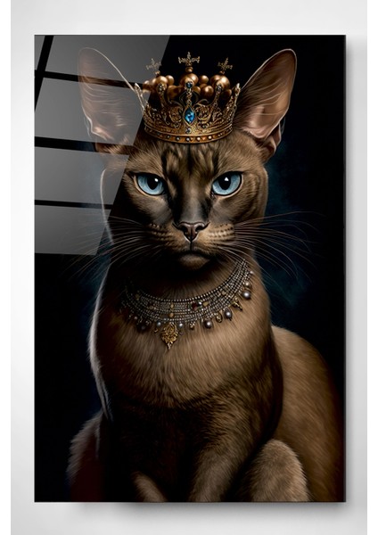 Kral Kedi Cam Tablo, Dekoratif Cam Tablo