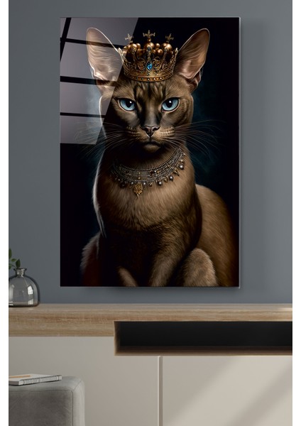 Kral Kedi Cam Tablo, Dekoratif Cam Tablo fiyatları