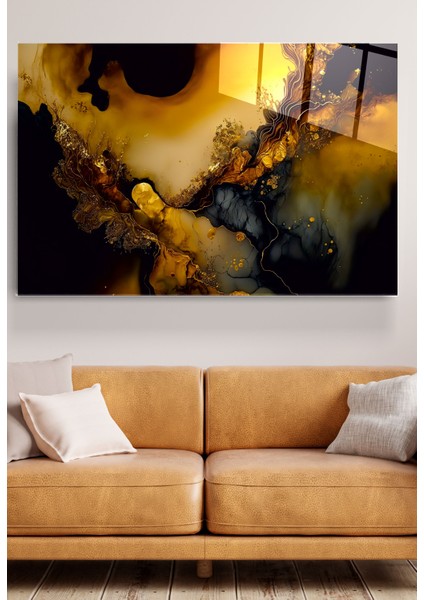 Gold Detay Soyut Cam Tablo, Dekoratif Cam Tablo fiyatları