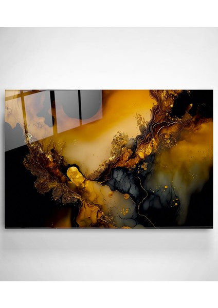 Gold Detay Soyut Cam Tablo, Dekoratif Cam Tablo modelleri