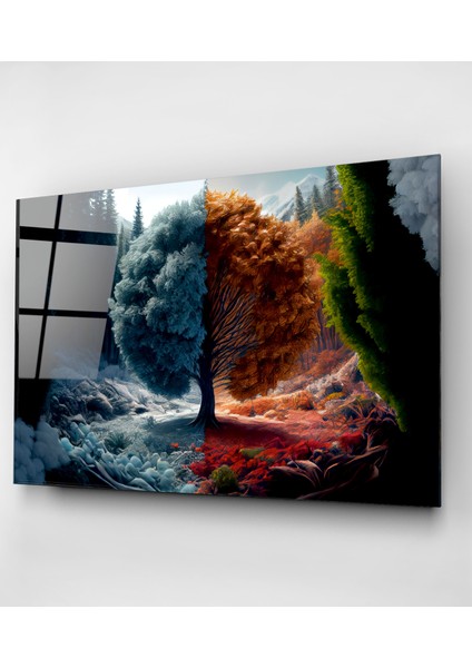 Mevsim Değişikliği Cam Tablo, Dekoratif Cam Tablo indirimleri