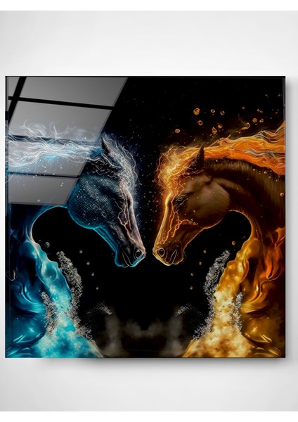 Fire And Water Cam Tablo, Dekoratif Cam Tablo