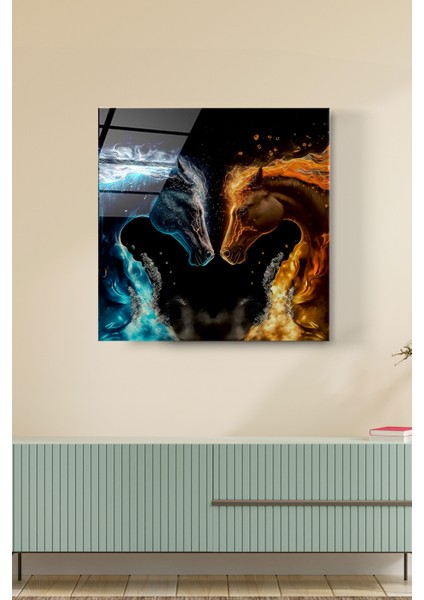 Fire And Water Cam Tablo, Dekoratif Cam Tablo