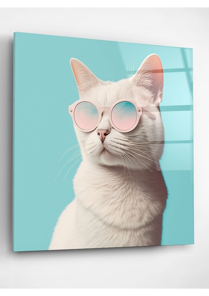 Kedi Portre Cam Tablo, Dekoratif Cam Tablo fiyatları