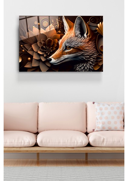 Tilki Cam Tablo, Dekoratif Cam Tablo