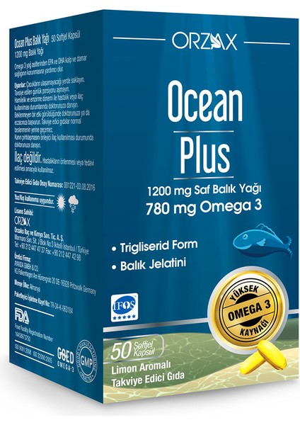 Ocean Plus 1200 mg50 Kapsul Balık Yağı