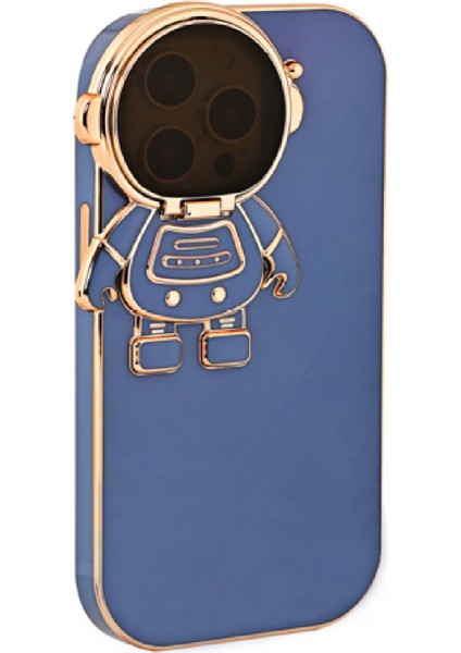 Iphone 14 Astronot Kamera Cam Korumalı Telefon Kılıfı Lacivert