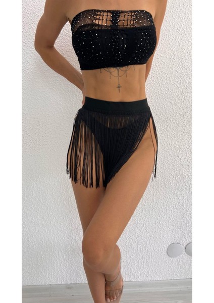 Tassles Püskül Etek - Siyah fiyatları