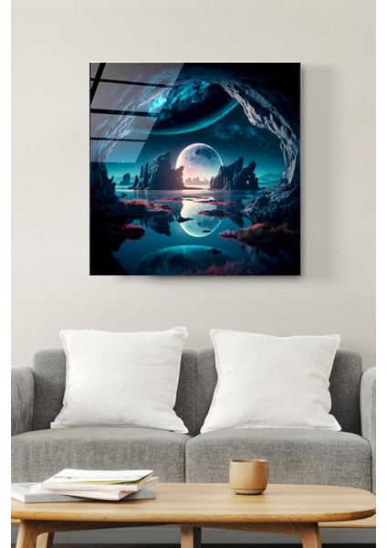 Gece Manzarası Cam Tablo, Dekoratif Cam Tablo