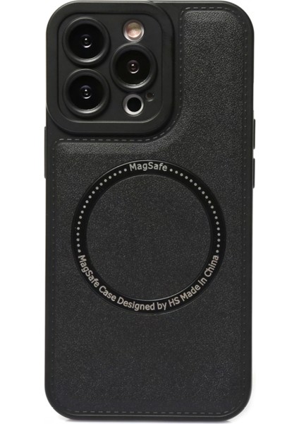 Iphone 12 Pro Max Megsafe Deri Telefon Kılıfı Siyah