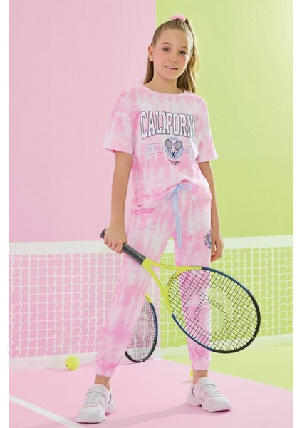 7-14 Yaş Kız Çocuk Tenlub Yarım Kollu Pijama Takım Pembe