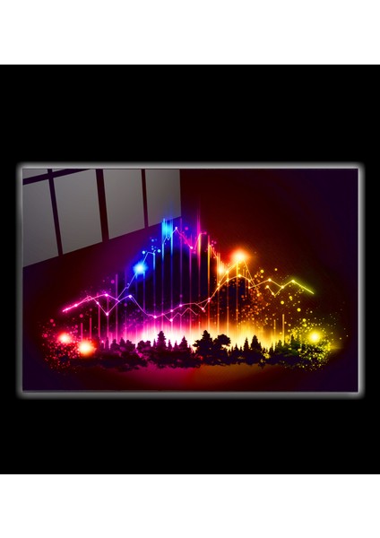 LED Aydınlatmalı Colored Lights Cam Tablo, Dekoratif Cam Tablo modelleri