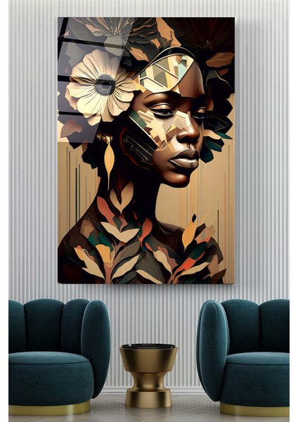 Afrikalı Kadın Cam Tablo, Dekoratif Cam Tablo fiyatları