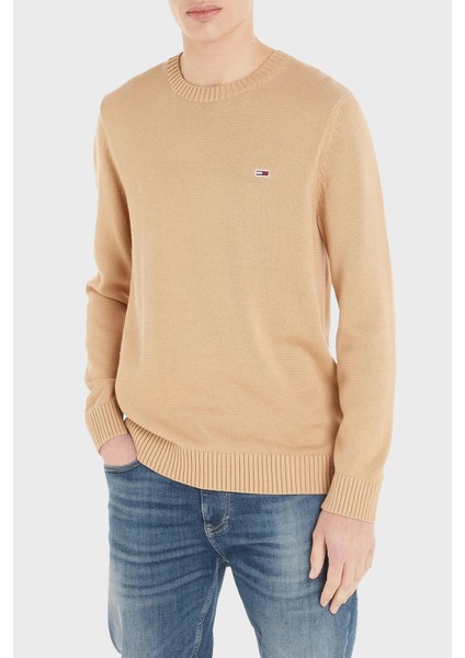 Organik Pamuklu Bisiklet Yaka Regular Fit Triko Kazak Erkek Kazak DM0DM11856 Ab0