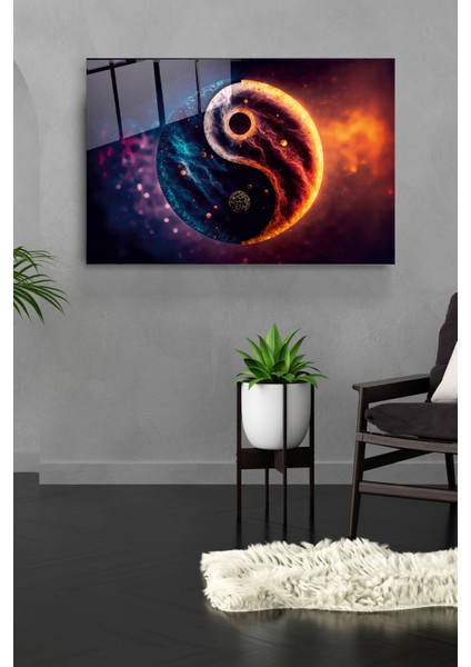 Yin Yang Cam Tablo, Dekoratif Cam Tablo