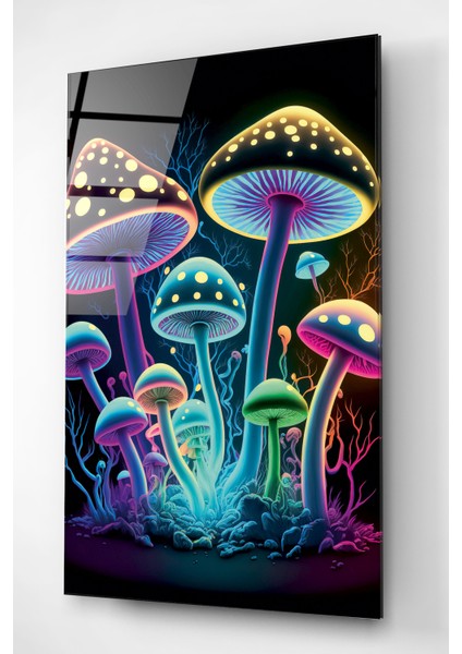 Neon Mantarlar Cam Tablo, Dekoratif Cam Tablo indirimleri