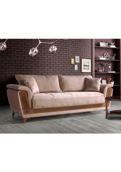 Kobra Çekyatlı Kahve Üçlü Kanepe Çekyat indirimleri