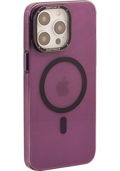 Iphone 13 Pro Max Mika Penceleri Magsafe Kılıf Kapak Koruma Derin Mor