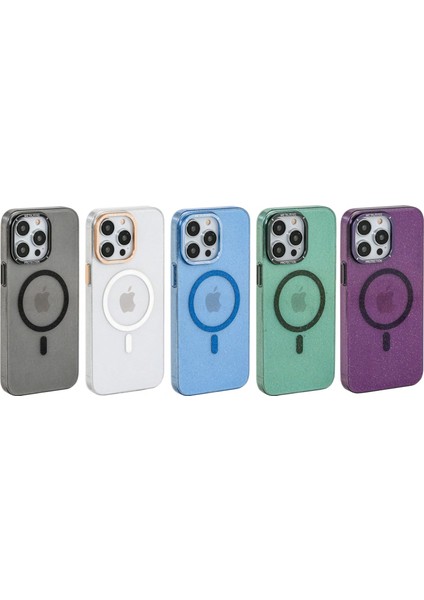 Iphone 13 Pro Max Mika Simli Sky Magsafe Telefon Kılıfı Mavi