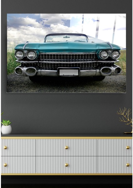 Nostalji Araba Cam Tablo, Dekoratif Cam Tablo