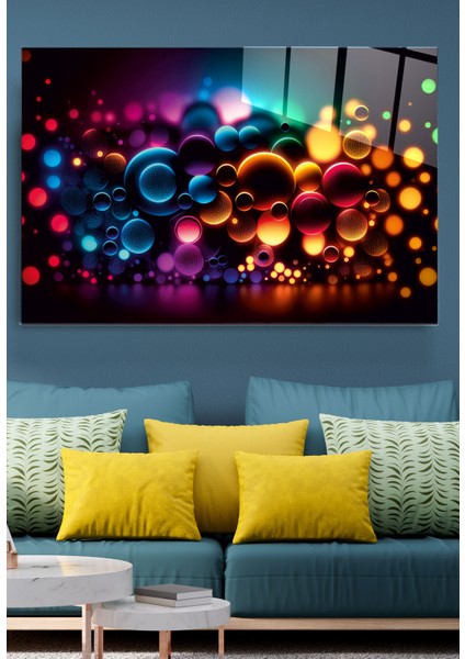 Colored Bubbles Cam Tablo, Dekoratif Cam Tablo