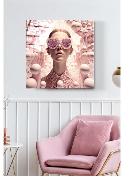 Fashion Girl Cam Tablo, Dekoratif Cam Tablo