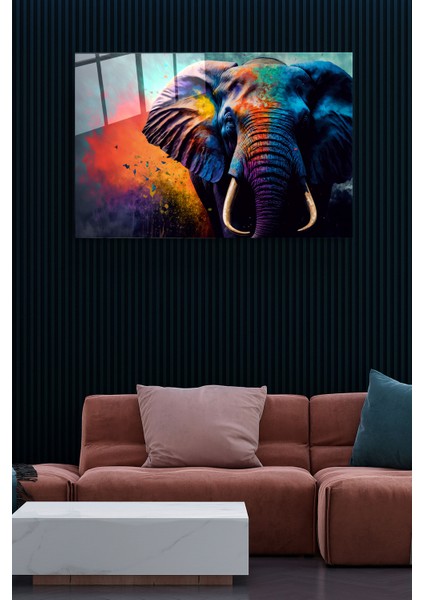 Colorful Elephant Cam Tablo, Dekoratif Cam Tablo fırsatları