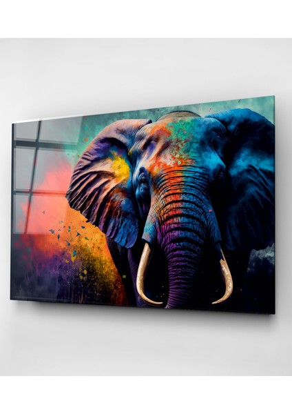 Colorful Elephant Cam Tablo, Dekoratif Cam Tablo indirimleri
