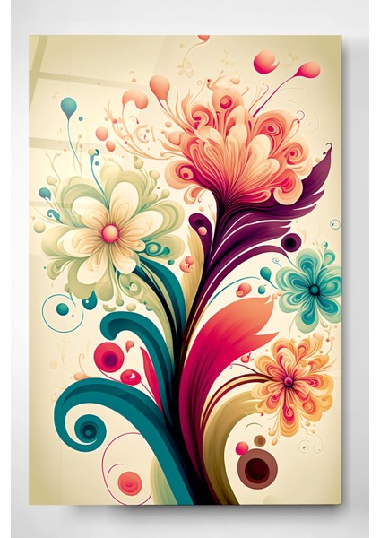 Çiçek Cam Tablo, Dekoratif Cam Tablo