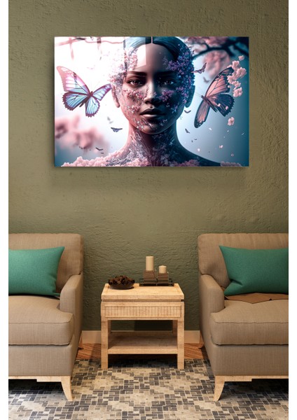 Kadın ve Kelebek Cam Tablo, Dekoratif Cam Tablo fırsatları