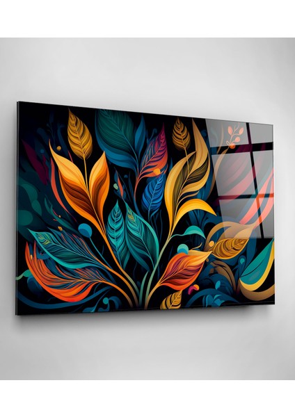 Detay Yapraklar Cam Tablo, Dekoratif Cam Tablo modelleri
