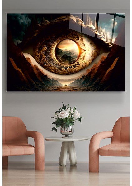 Soyut Göz Cam Tablo, Dekoratif Cam Tablo