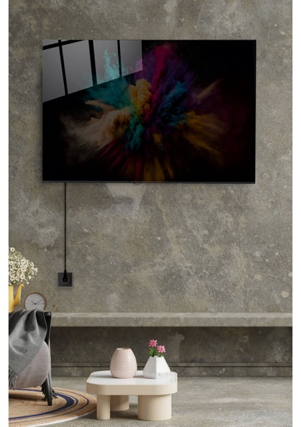 LED Aydınlatmalı Renkli Toz Bulutu Cam Tablo, Dekoratif Cam Tablo fiyatları