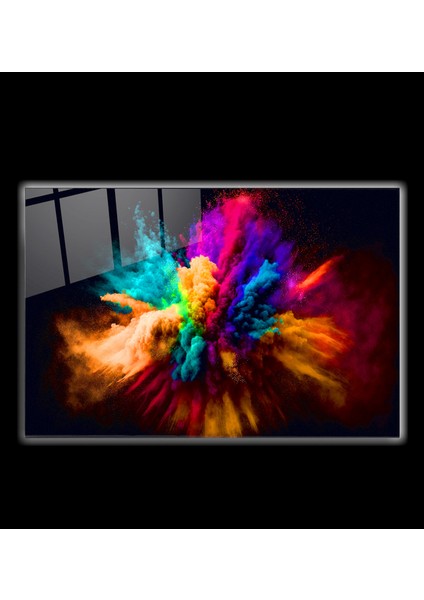 LED Aydınlatmalı Renkli Toz Bulutu Cam Tablo, Dekoratif Cam Tablo modelleri