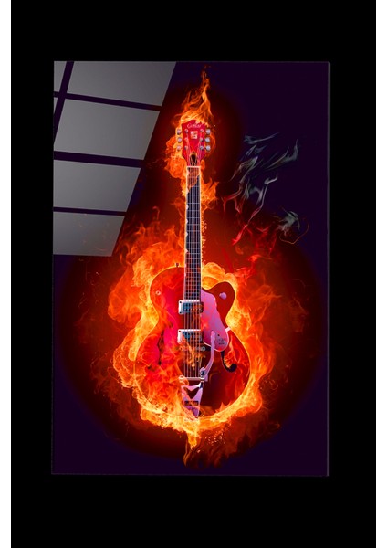 LED Aydınlatmalı Elektro Gitar Cam Tablo, Işıklı Cam Tablo modelleri