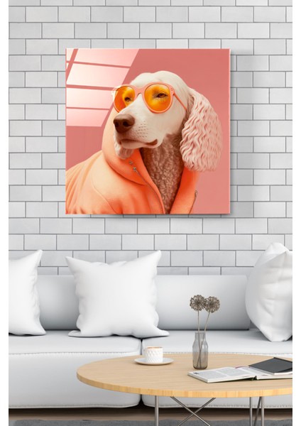 Köpek Portre Cam Tablo, Dekoratif Cam Tablo