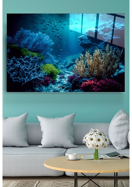 Okyanus Derinliği Cam Tablo, Dekoratif Cam Tablo indirimleri