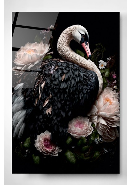 Kuğu Cam Tablo, Dekoratif Cam Tablo