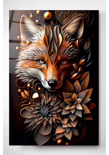 Tilki Cam Tablo, Dekoratif Cam Tablo