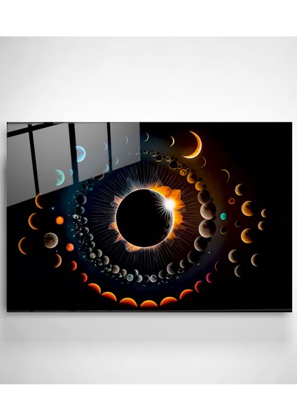 Ay'ın Evreleri Cam Tablo, Dekoratif Cam Tablo